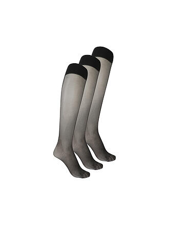WOLFORD | Calcetines hasta la rodilla, paquete de 3, negro