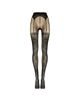 WOLFORD | Medias de moda FLOWER 20 DEN black/black