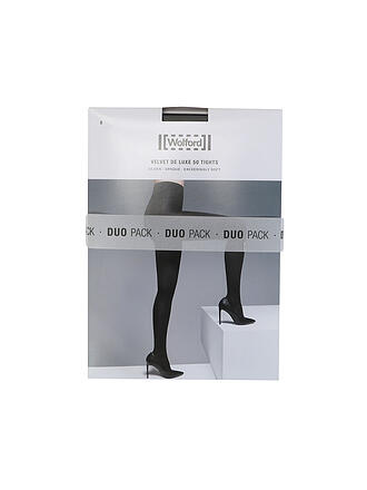 WOLFORD | Medias finas, paquete de 2. Velvet de Luxe Black