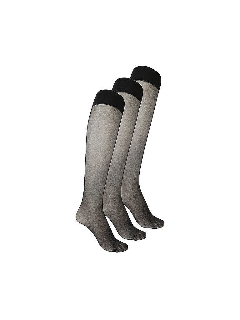 Wolford Calcetines hasta la rodilla, paquete de 3, negro negro
