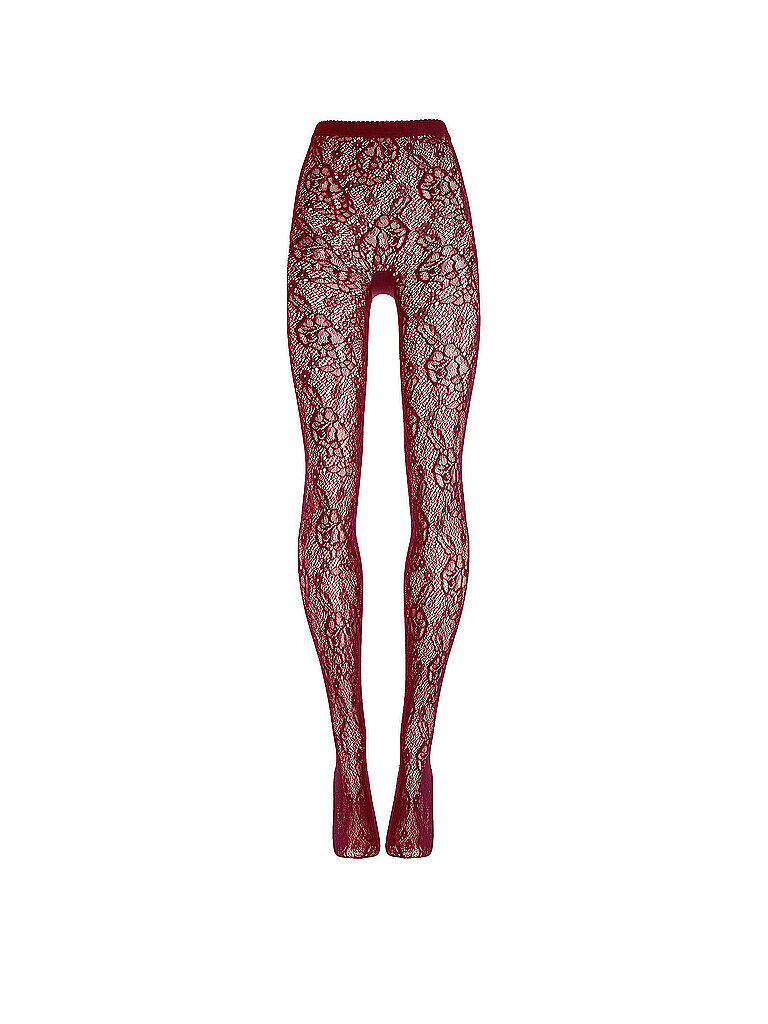 Wolford Medias de moda INFINITE ROSE NET burdeos rojo oscuro