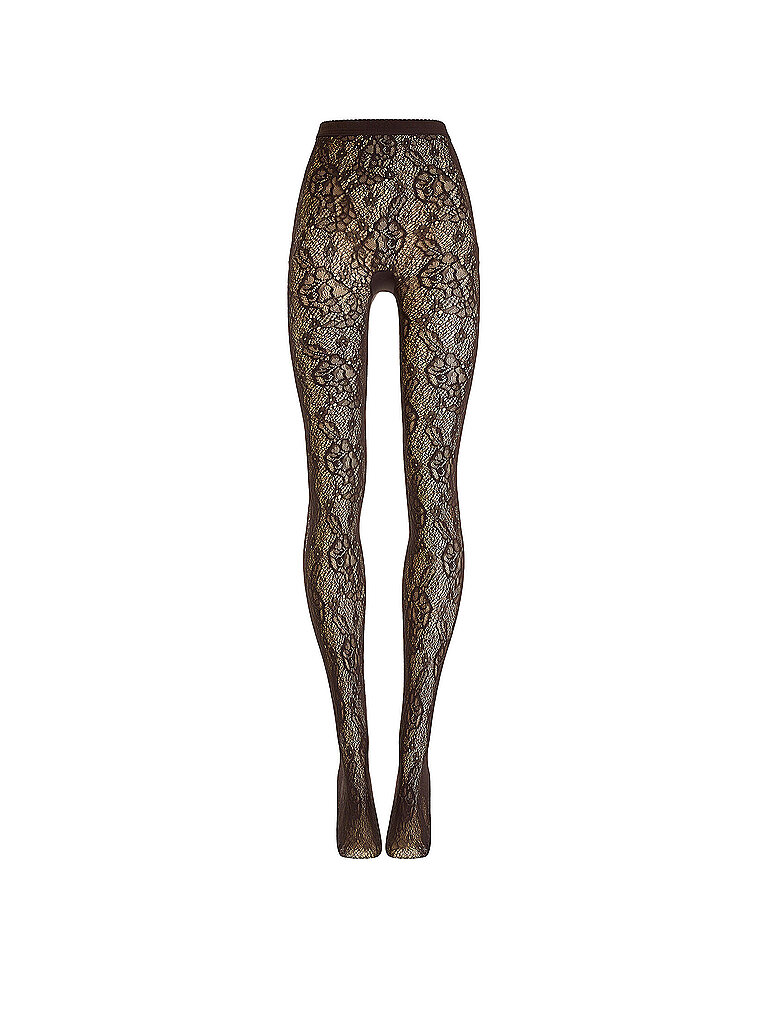 Wolford Modestrumpfhose INFINITE ROSE NET dark wood marrón