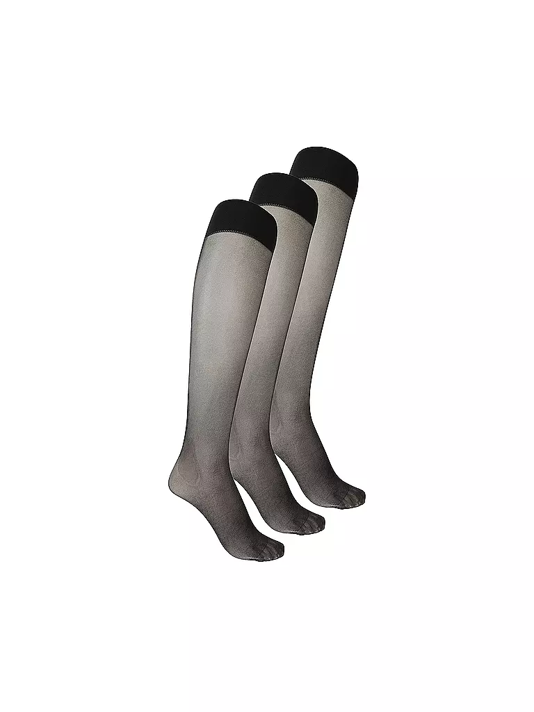 WOLFORD | Calcetines hasta la rodilla, paquete de 3, negro | Negro