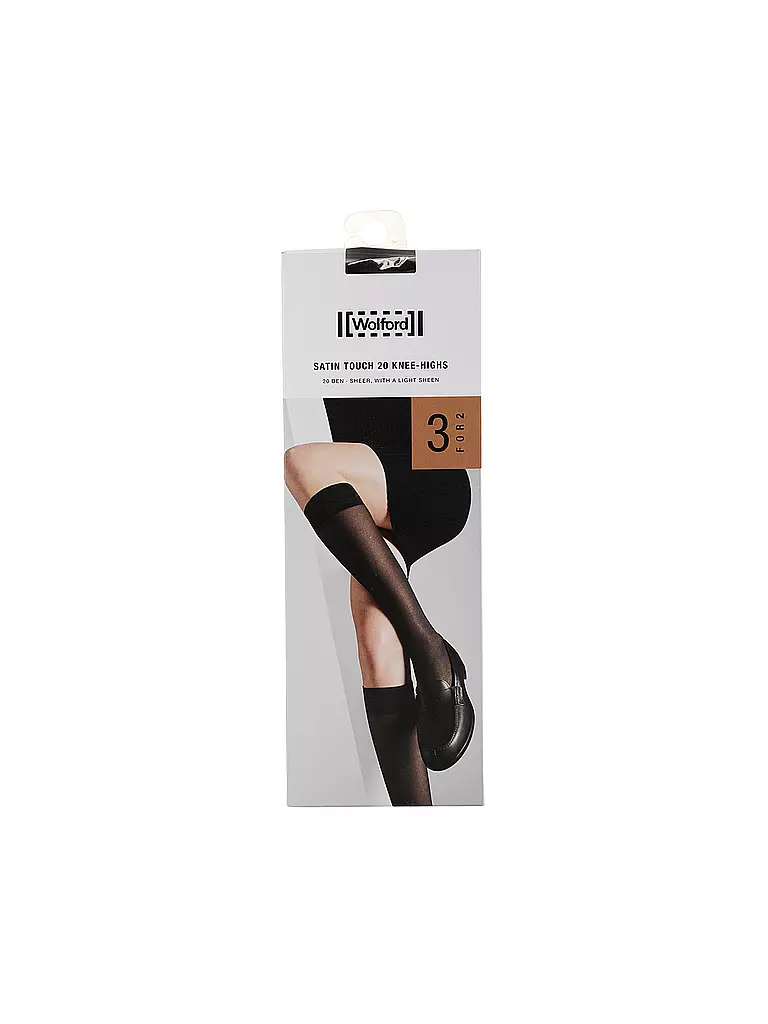 WOLFORD | Calcetines hasta la rodilla, paquete de 3, negro | 