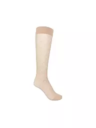WOLFORD | Calcetines hasta la rodilla SHEER PATTERN 30 DEN fairly light | Marrón claro
