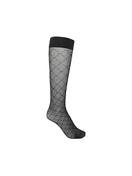 WOLFORD | Calcetines hasta la rodilla SHEER PATTERN 30 DEN fairly light | Negro
