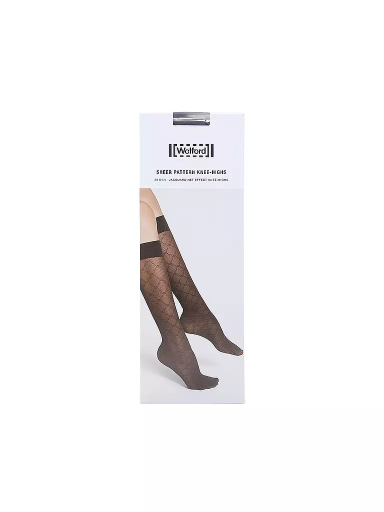 WOLFORD | Calcetines hasta la rodilla SHEER PATTERN 30 DEN negro |