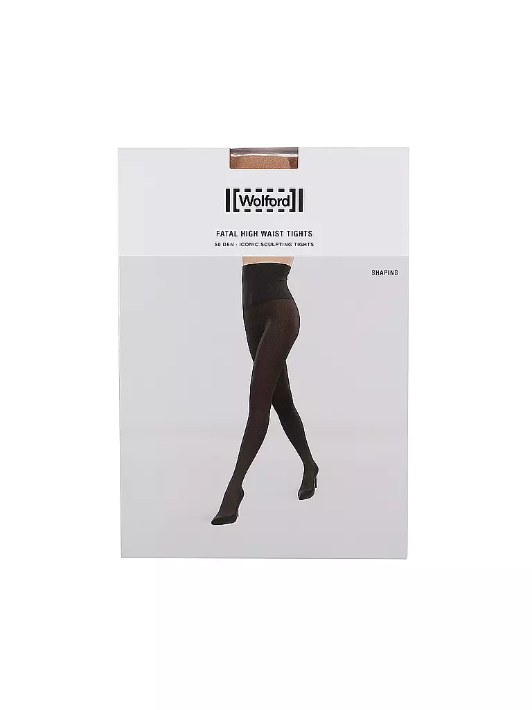 WOLFORD | High Waist Strumpfhose FATAL 50 gobi | Marrón claro