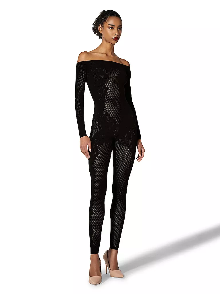WOLFORD | Jumpsuit LACE TATTOO black | Negro