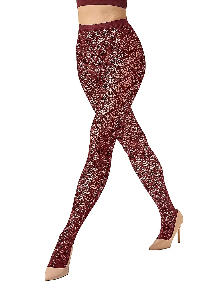 WOLFORD | Medias de moda MERMAID NET Midnight Red | 