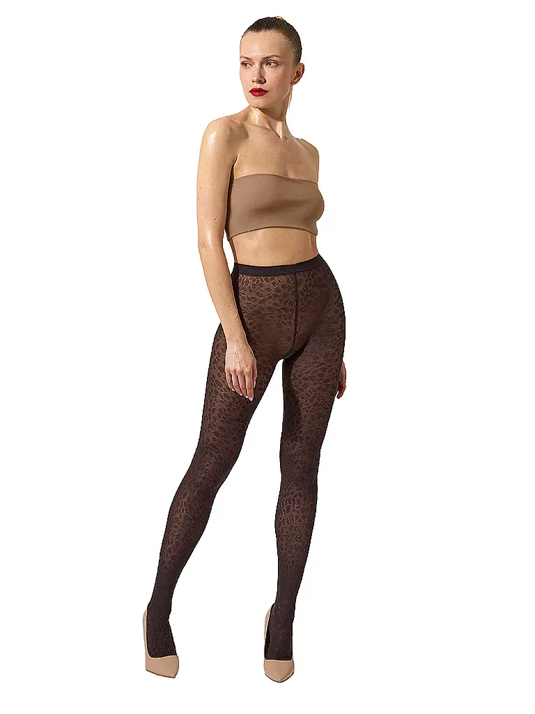 WOLFORD | Medias de moda PANTERA Dark Wood | Marrón