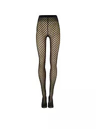 WOLFORD | Medias de moda VELVET NET ILLUSION Fairly Light/White | Negro