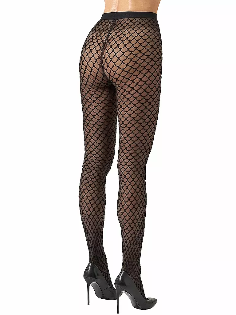 WOLFORD | Medias de moda VELVET NET ILLUSION Black/Black |