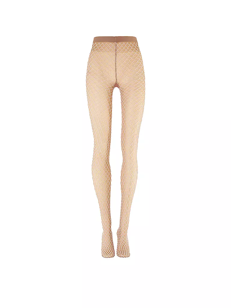 WOLFORD | Medias de moda VELVET NET ILLUSION Fairly Light/White | Beige