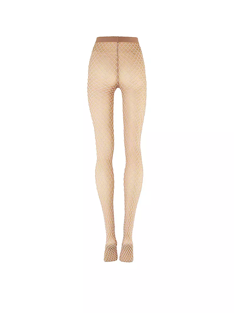 WOLFORD | Medias de moda VELVET NET ILLUSION Fairly Light/White | Beige