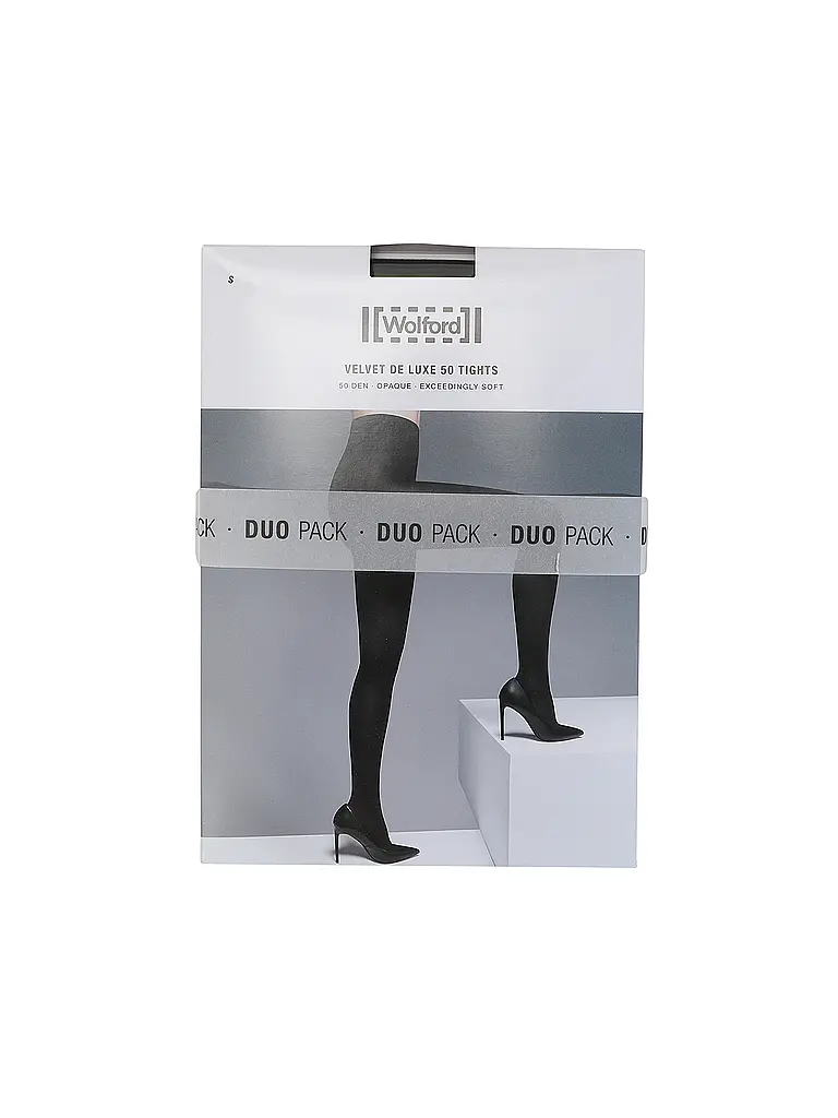 WOLFORD | Medias finas, paquete de 2. Velvet de Luxe Black | Negro