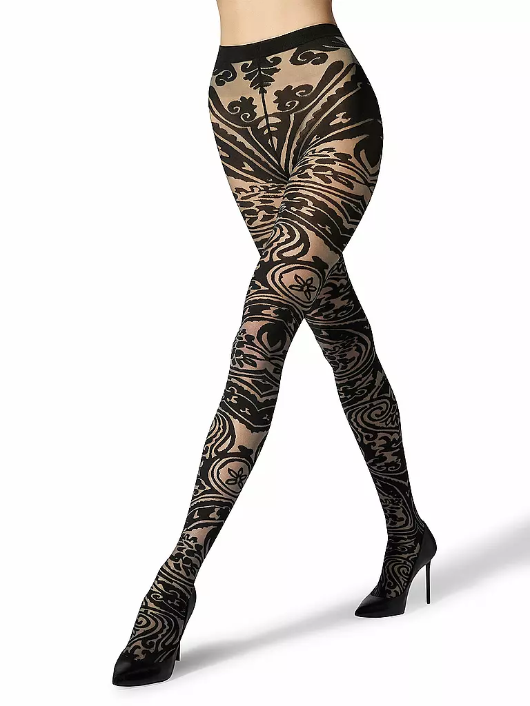 WOLFORD | Modestrumpfhose  WOLFORD x ETRO grey/black | Negro