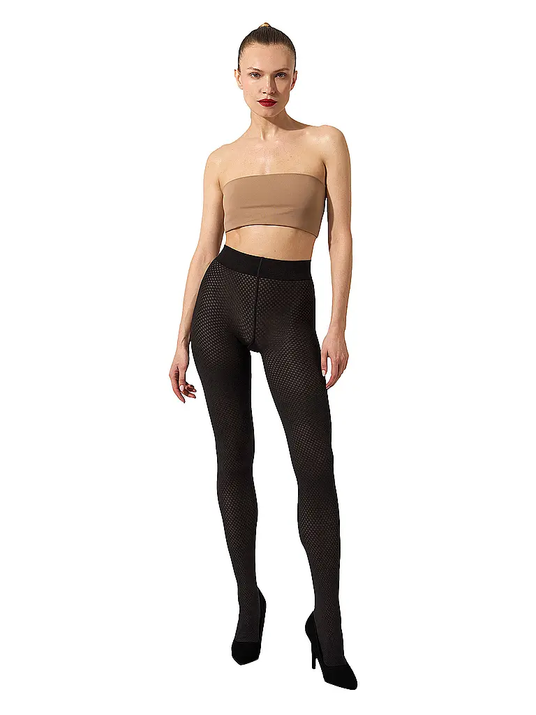 WOLFORD | Modestrumpfhose COTTON DOT Black  | Negro