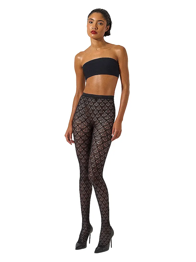 WOLFORD | Modestrumpfhose MERMAID NET Black | Negro