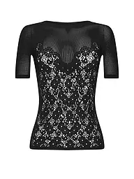 WOLFORD | T-Shirt FLOWER LACE | Negro