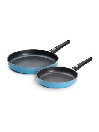 WOLL | Juego de sartenes planas de 2 piezas de 24/28 cm ECOLUR azul cielo