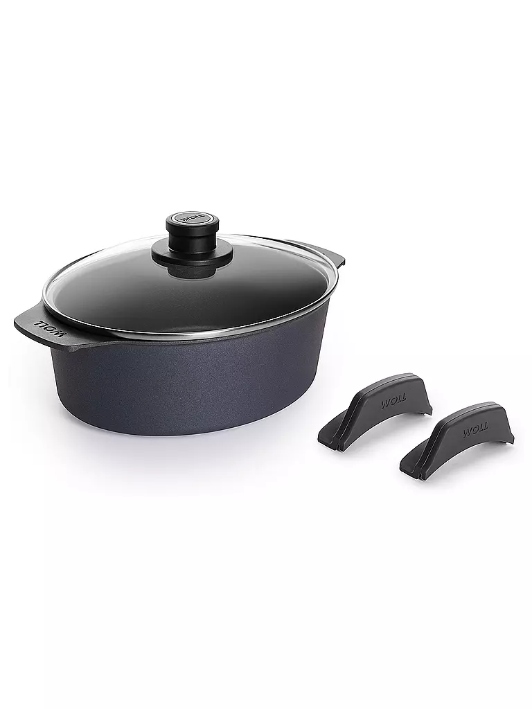 WOLL | Rustidera de hierro fundido con tapa 27x22cm DIAMOND LITE Antiadherente | Negro