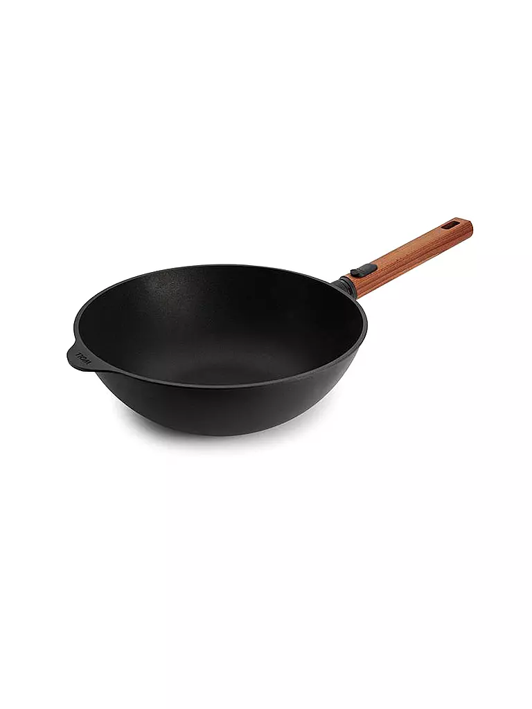 WOLL | Wok con mango de madera 28cm ECO-LOGIC Antiadherente | Negro