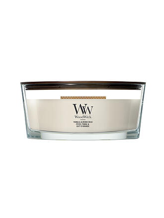 WOODWICK | Vela elíptica 454gr con mecha crepitante Tonka y Leche de Almendras