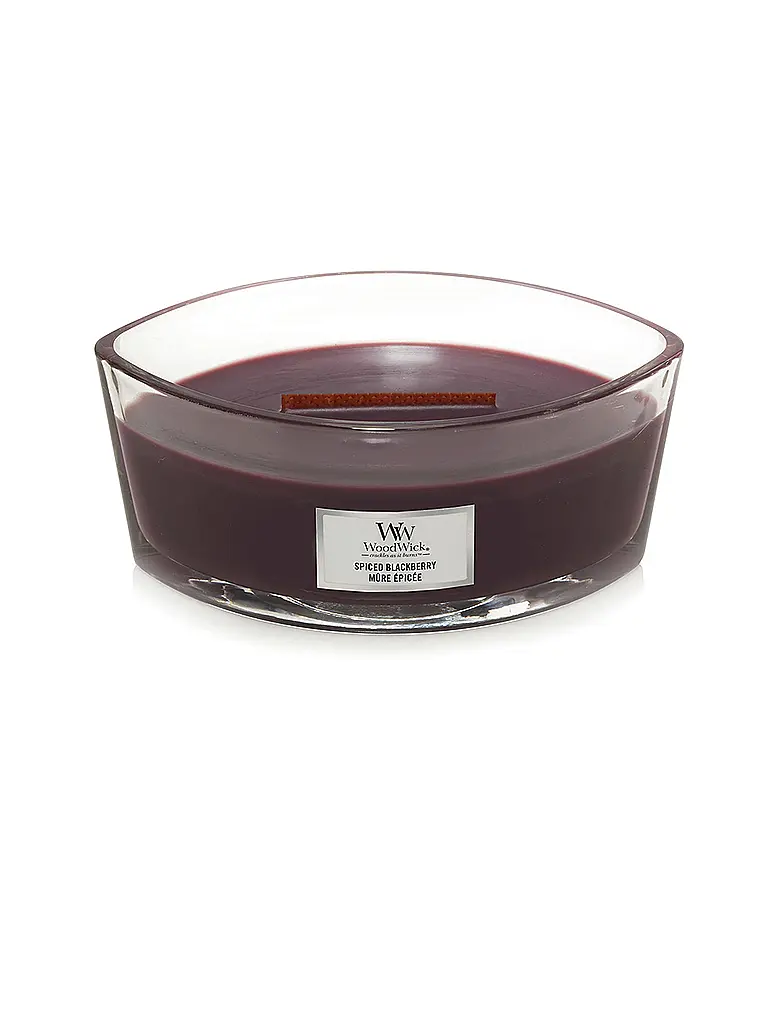 WOODWICK | Vela Elíptica con Mecha Crepitante 454g Spiced Blackberry | Lila