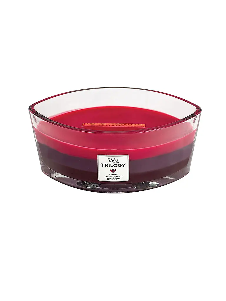 WOODWICK | Vela Elíptica con Mecha Crepitante de 454 g Triology Sun-Ripened Berries | Rojo oscuro