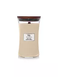 WOODWICK | Vela perfumada con mecha crepitante SANDUHR Large 610g Vanilla Bean | Crema