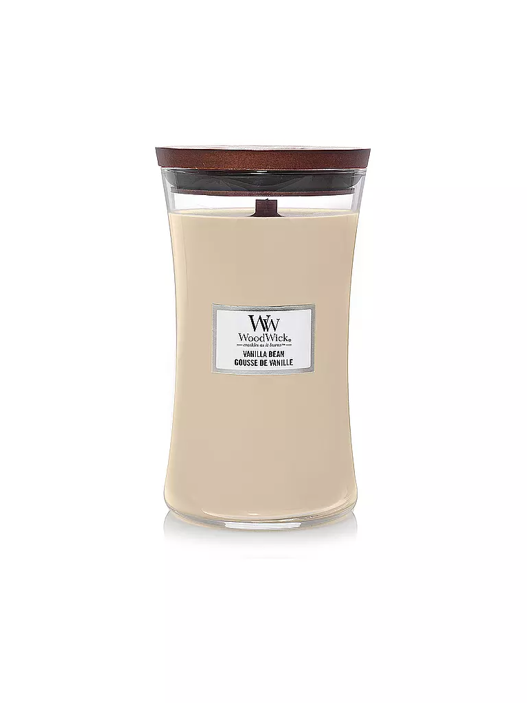 WOODWICK | Vela perfumada con mecha crepitante SANDUHR Large 610g Vanilla Bean | Crema