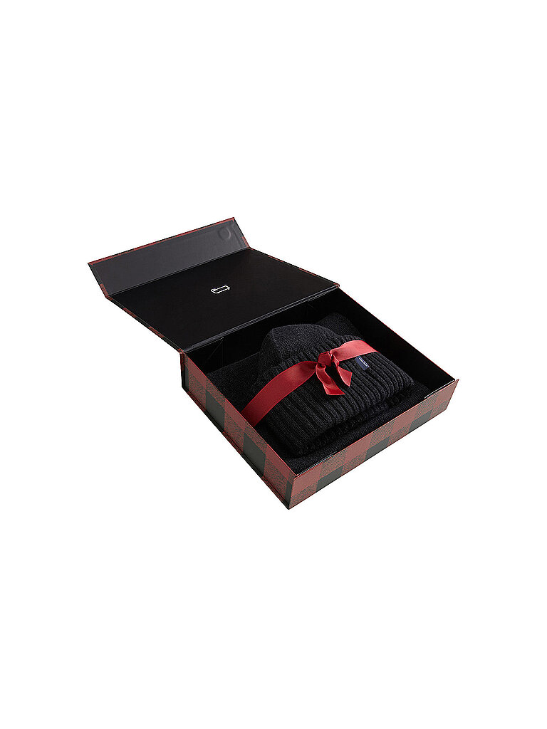 Woolrich Set de regalo de 2 piezas: gorro y bufanda gris