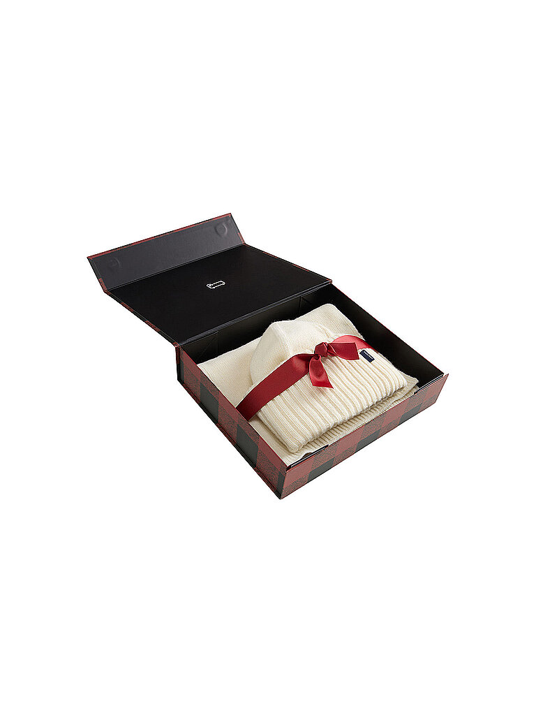 Woolrich Set de regalo de 2 piezas: gorro y bufanda crema