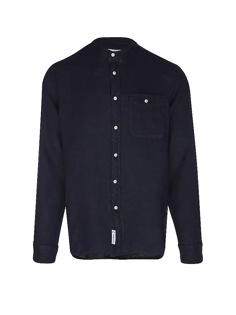 WOOLRICH | Camisa de lino corte regular | Azul oscuro