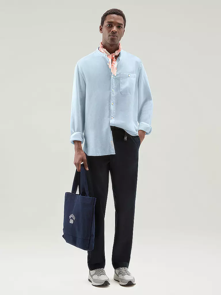 WOOLRICH | Camisa de lino corte regular | Azul claro