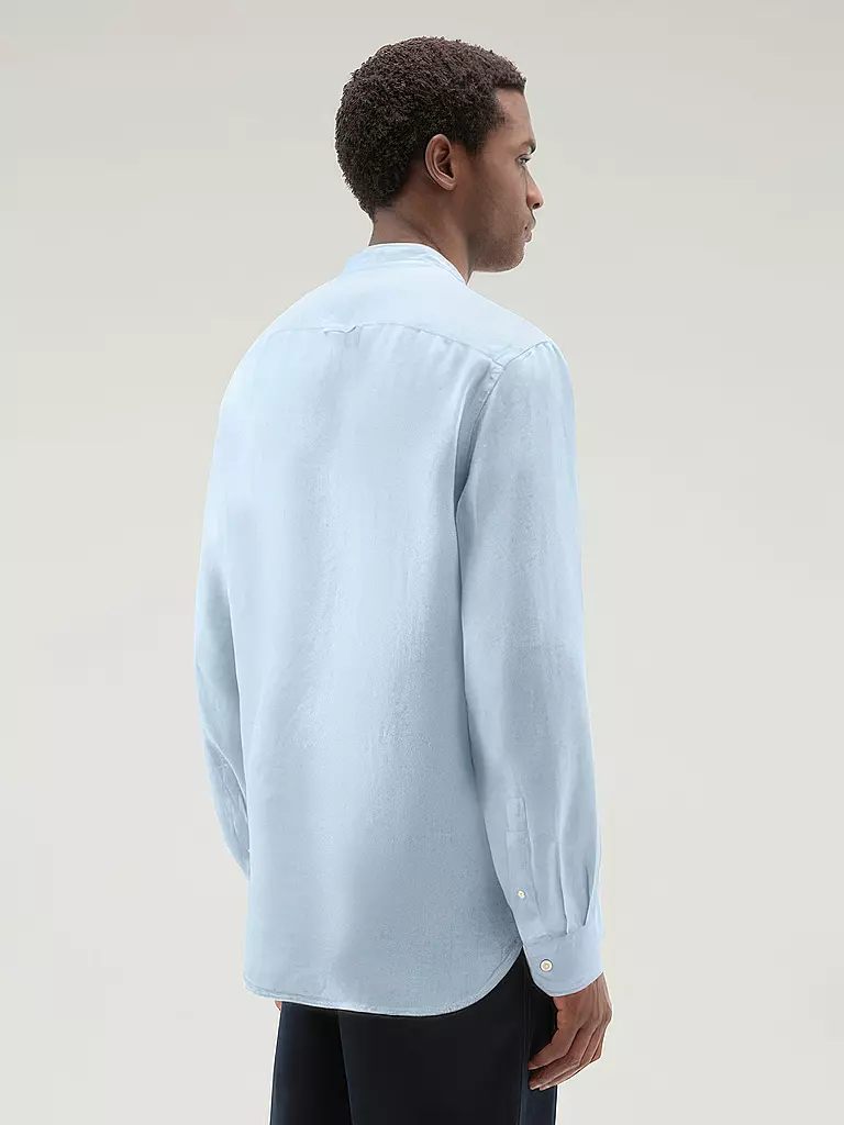 WOOLRICH | Camisa de lino corte regular | Azul claro