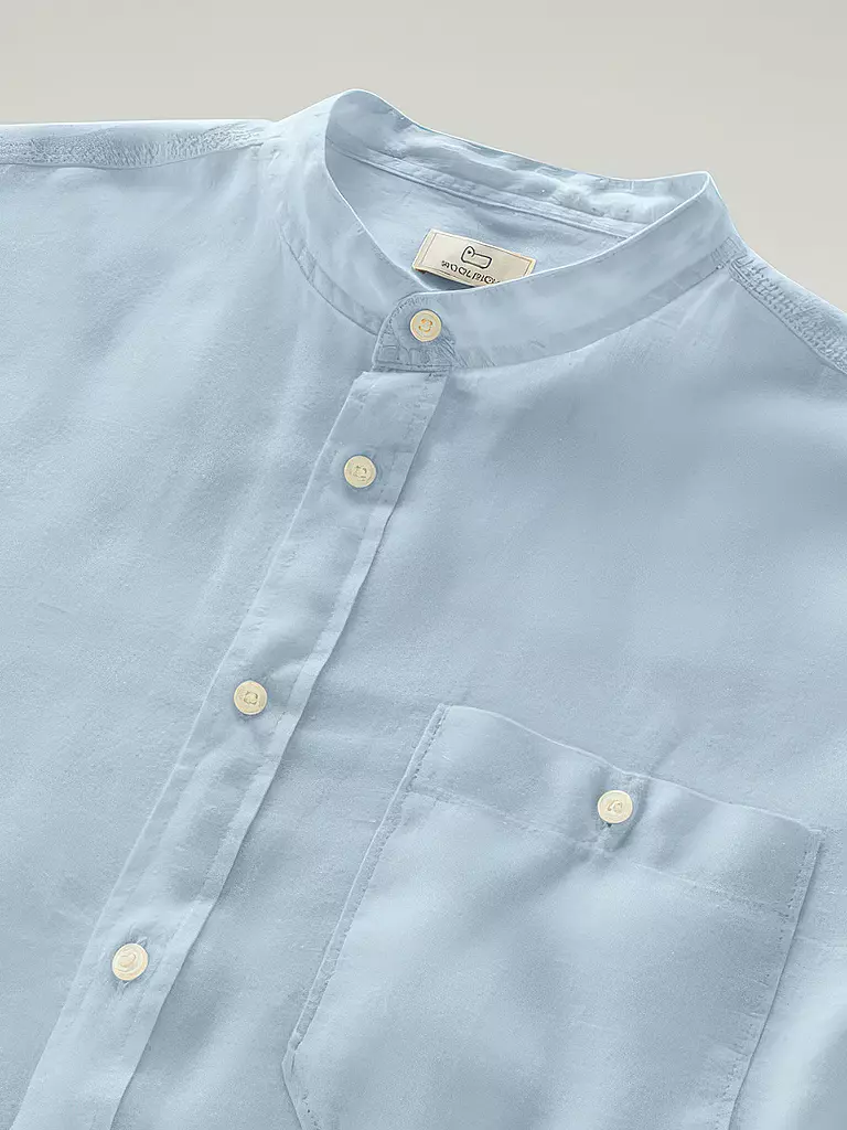 WOOLRICH | Camisa de lino corte regular | Azul claro