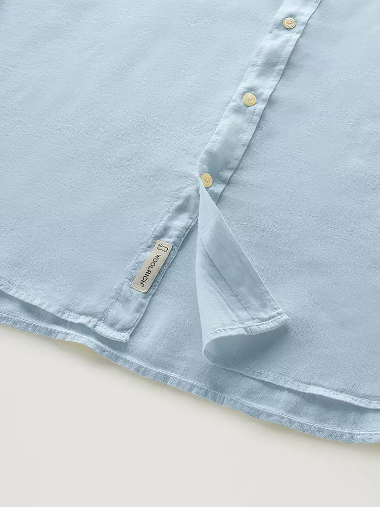 WOOLRICH | Camisa de lino corte regular | Azul claro