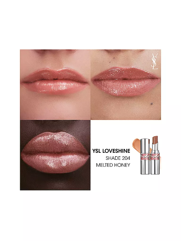 YVES SAINT LAURENT | Barra de labios Loveshine (204 Melted Honey) | Camel