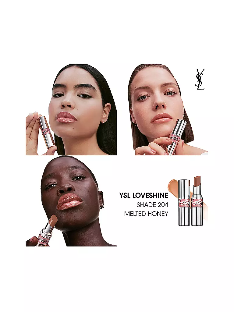 YVES SAINT LAURENT | Barra de labios Loveshine (204 Melted Honey) | Camel