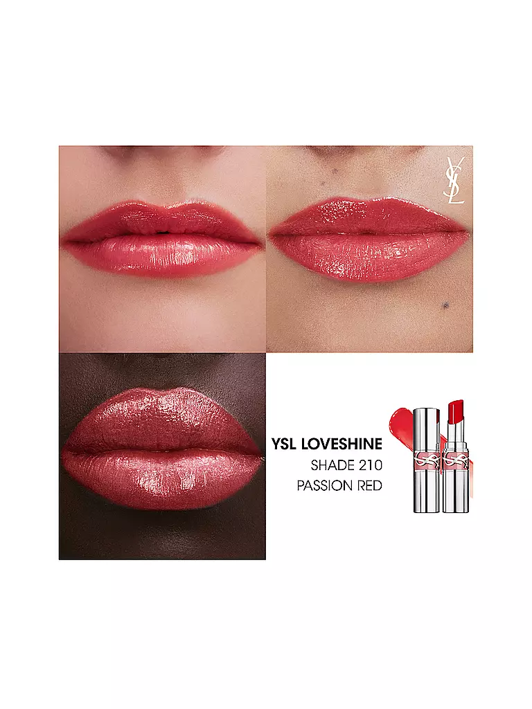 YVES SAINT LAURENT | Barra de labios Loveshine (210 Passion Red) | Coral