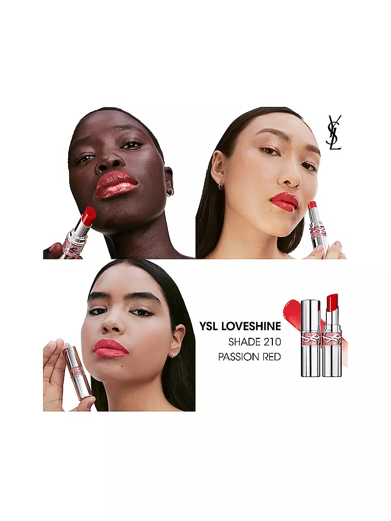 YVES SAINT LAURENT | Barra de labios Loveshine (210 Passion Red) | Coral