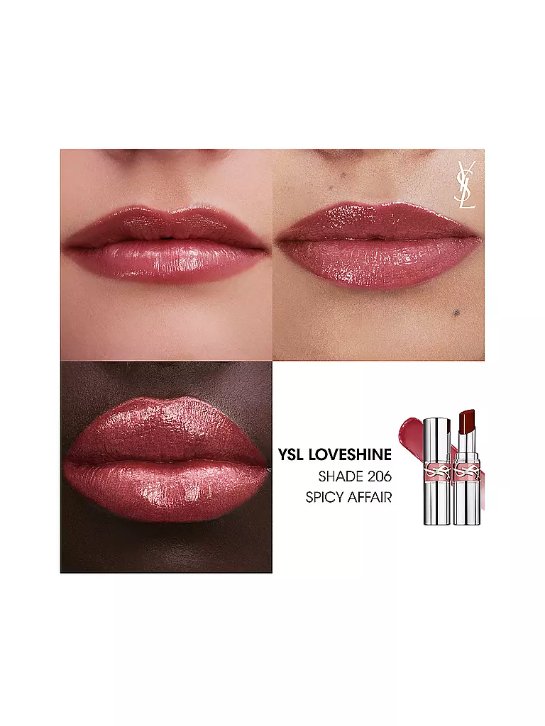 YVES SAINT LAURENT | Labial Loveshine (206 Shin Affair) | Rojo oscuro