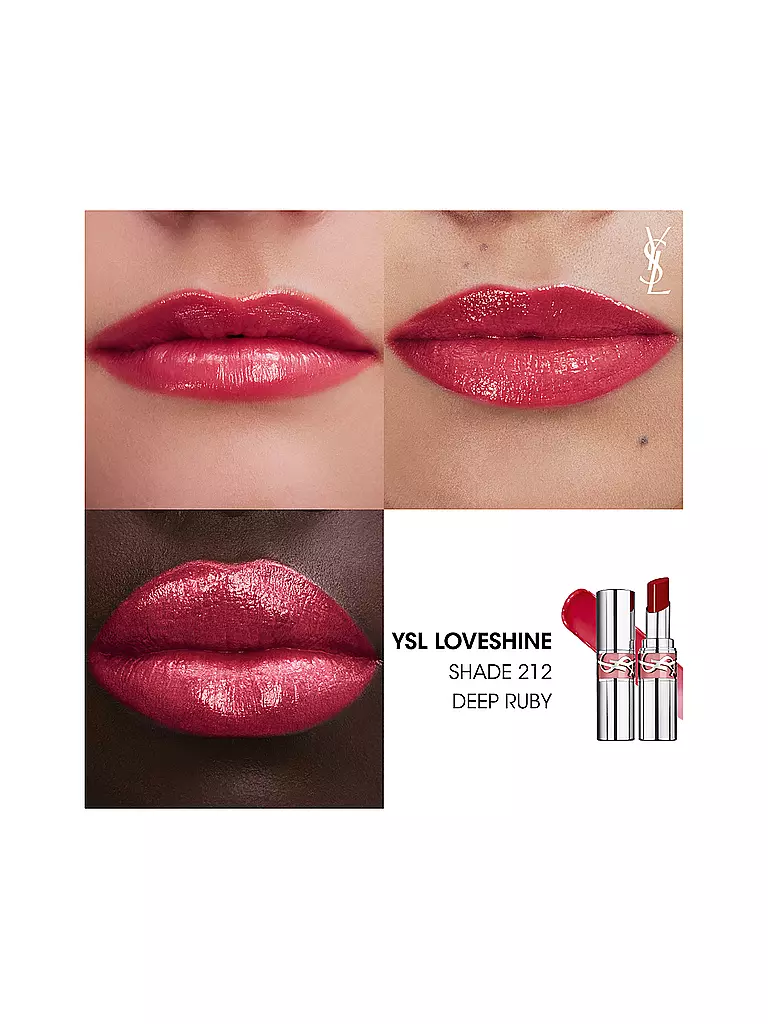 YVES SAINT LAURENT | Loveshine Barra de Labios (212 Deep Ruby) | Rojo oscuro