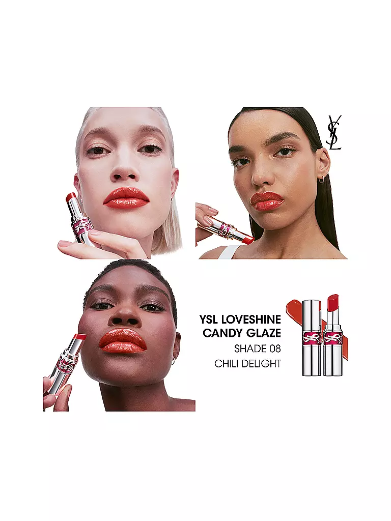 YVES SAINT LAURENT | Loveshine Candy Glaze Barra de brillo de labios (8 Chili Delight) | 