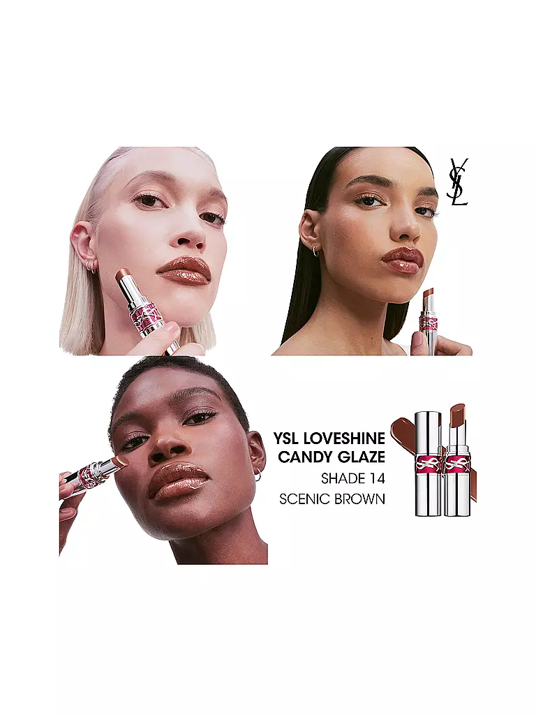 YVES SAINT LAURENT | Loveshine Candy Glaze Barra de Labios con Brillo (14 Scentic Brown) | 