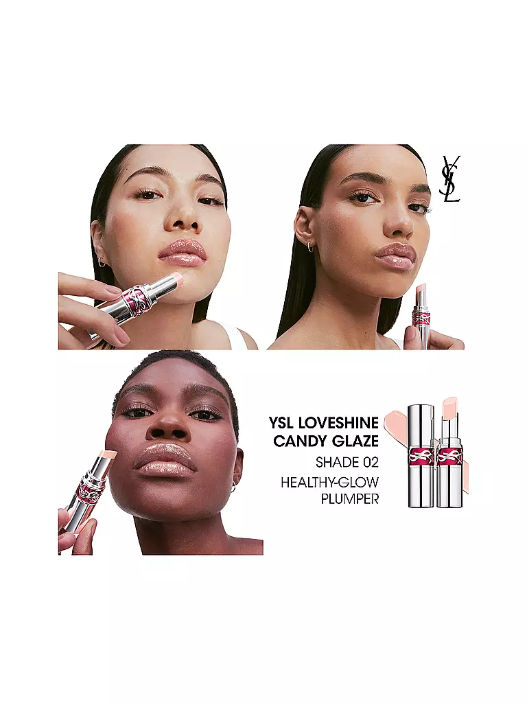 YVES SAINT LAURENT | Loveshine Candy Glaze Barra de Labios con Brillo (2 Healthy Glow Plumper) | Rosa