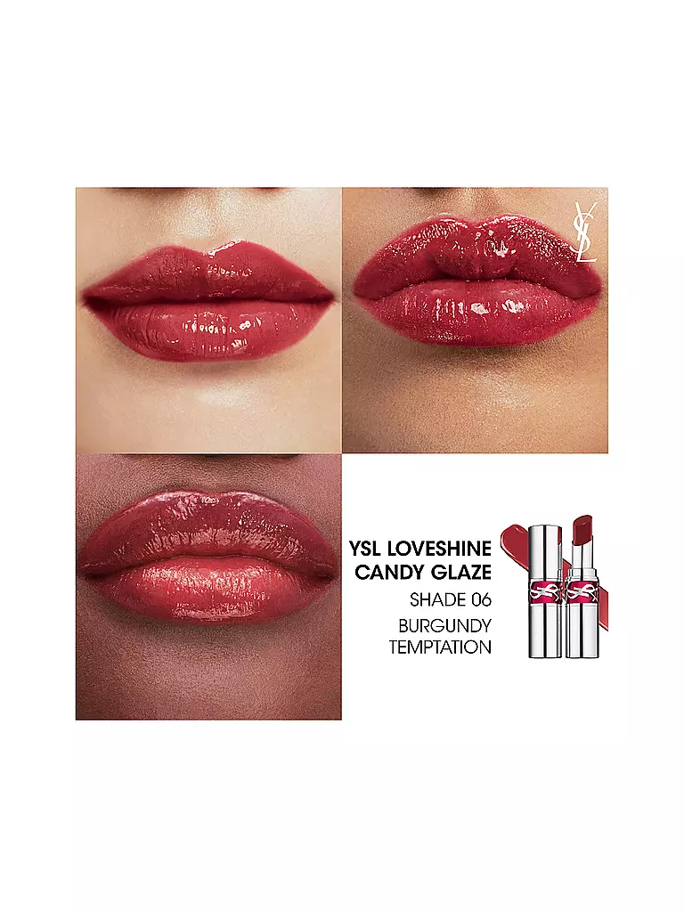 YVES SAINT LAURENT | Loveshine Candy Glaze Barra de Labios con Brillo (6 Burgundy Temptation) | 