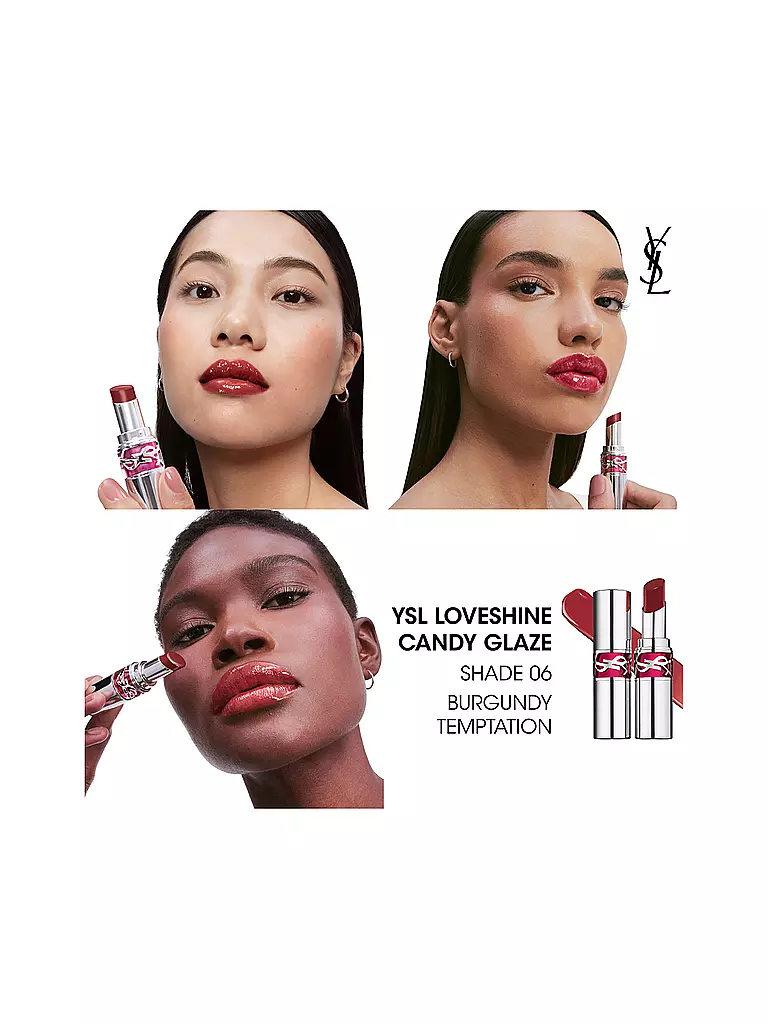 YVES SAINT LAURENT | Loveshine Candy Glaze Barra de Labios con Brillo (6 Burgundy Temptation) | 